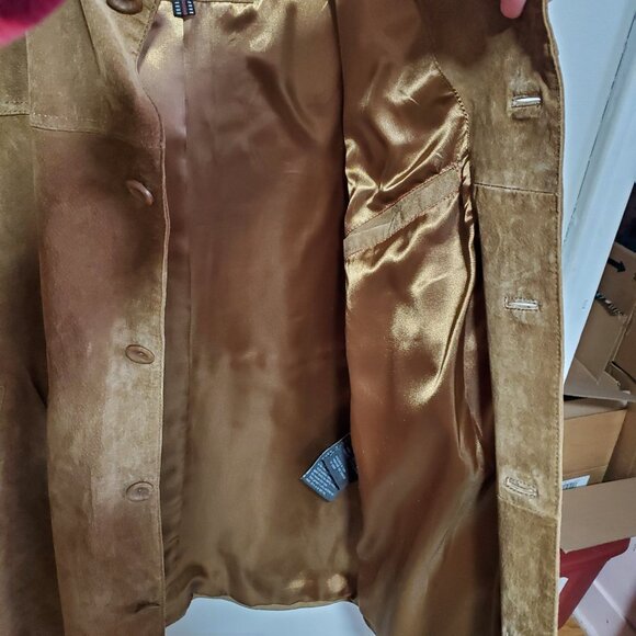 BRITCHES Vintage Suede Leather Jacket Coat Oversized Blazer Brown Men's Medium - Picture 7 of 14